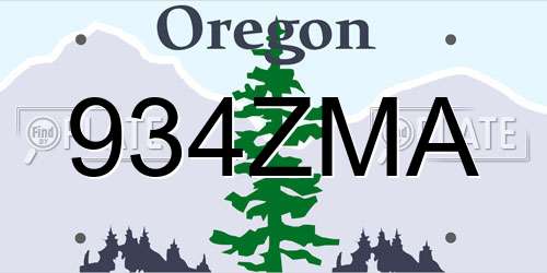 934ZMA Oregon License Plate