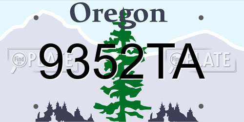 9352TA Oregon License Plate