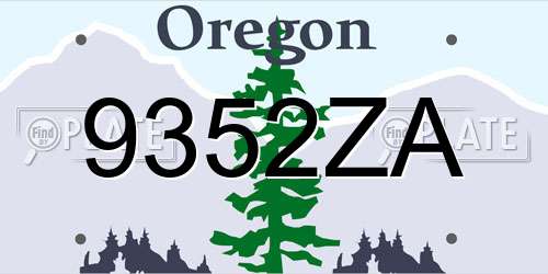 9352ZA Oregon License Plate