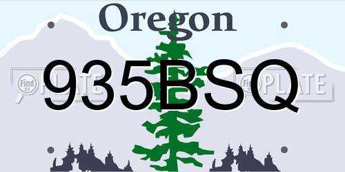 935BSQ Oregon License Plate