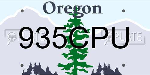 935CPU Oregon License Plate