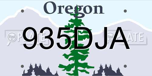 935DJA Oregon License Plate
