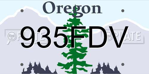 935FDV Oregon License Plate