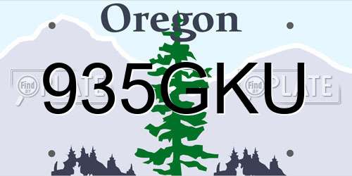 935GKU Oregon License Plate