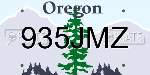935JMZ Oregon License Plate