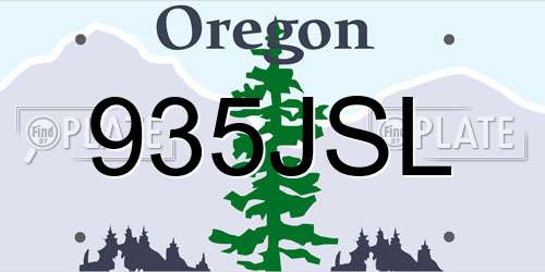 935JSL Oregon License Plate