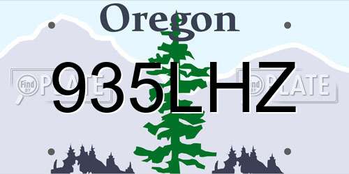 935LHZ Oregon License Plate