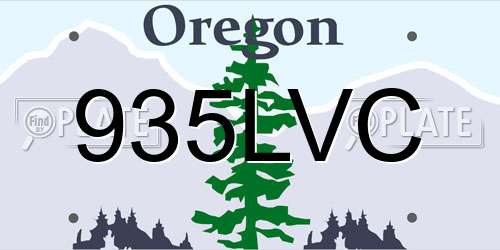 935LVC Oregon License Plate