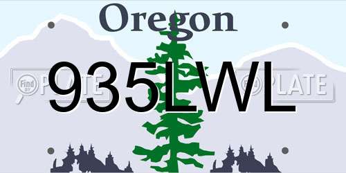 935LWL Oregon License Plate