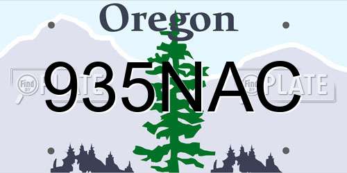935NAC Oregon License Plate