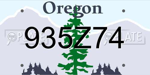 935Z74 Oregon License Plate