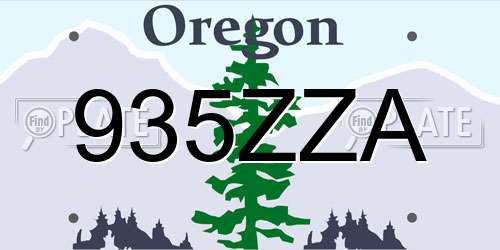 935ZZA Oregon License Plate