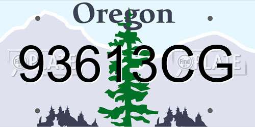 93613CG Oregon License Plate
