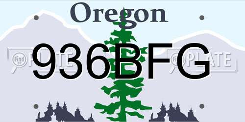 936BFG Oregon License Plate