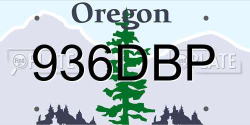 936DBP Oregon License Plate