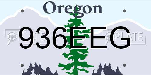 936EEG Oregon License Plate