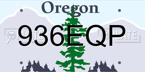 936EQP Oregon License Plate