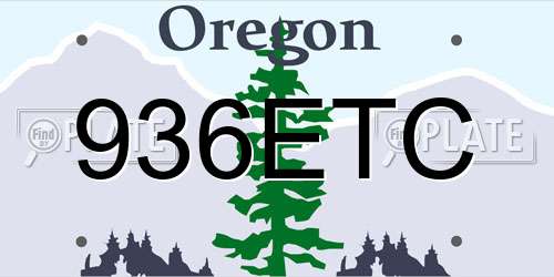 936ETC Oregon License Plate