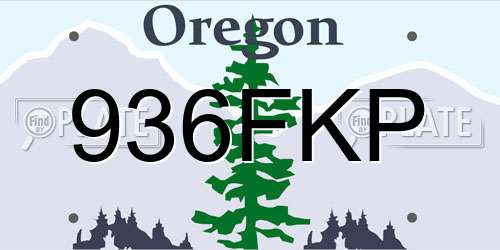 936FKP Oregon License Plate