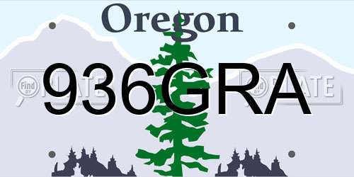 936GRA Oregon License Plate