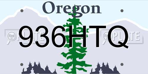 936HTQ Oregon License Plate
