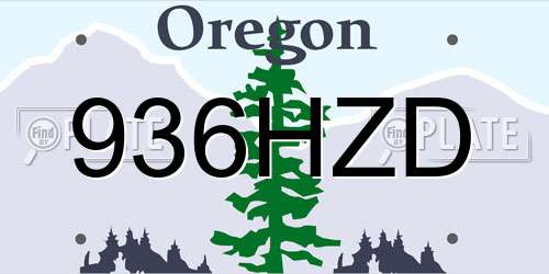 936HZD Oregon License Plate