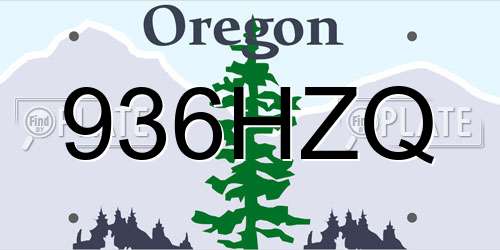 936HZQ Oregon License Plate