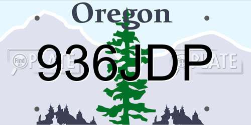 936JDP Oregon License Plate