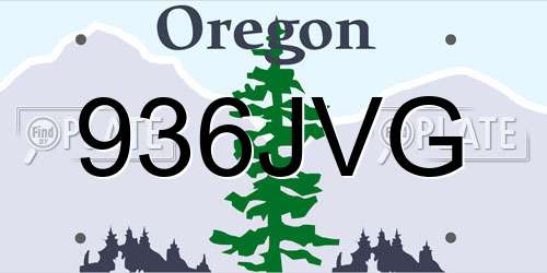 936JVG Oregon License Plate