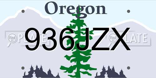 936JZX Oregon License Plate