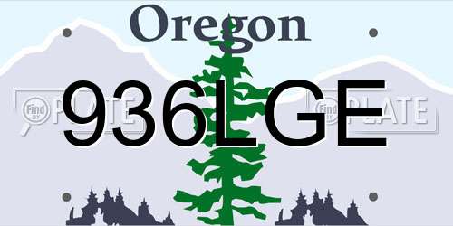 936LGE Oregon License Plate