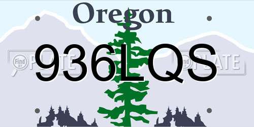936LQS Oregon License Plate