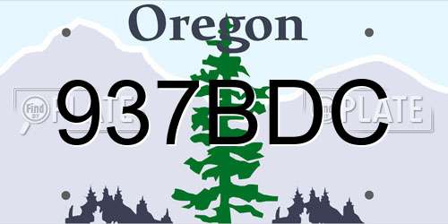 937BDC Oregon License Plate