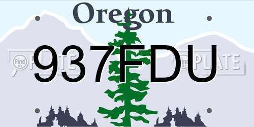 937FDU Oregon License Plate