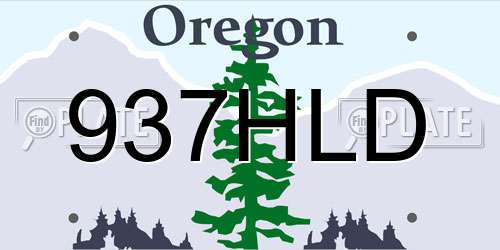 937HLD Oregon License Plate