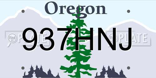 937HNJ Oregon License Plate
