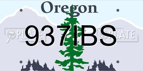 937IBS Oregon License Plate