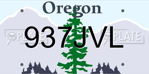 937JVL Oregon License Plate