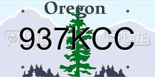 937KCC Oregon License Plate