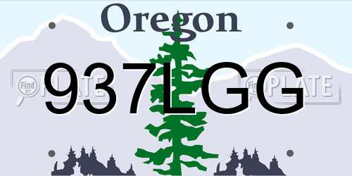937LGG Oregon License Plate