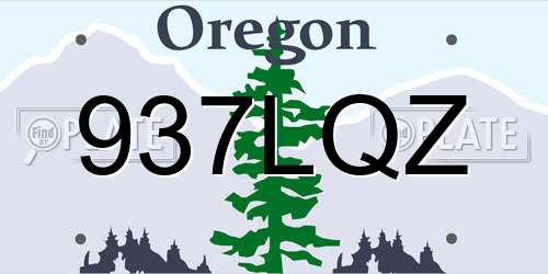 937LQZ Oregon License Plate