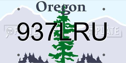 937LRU Oregon License Plate