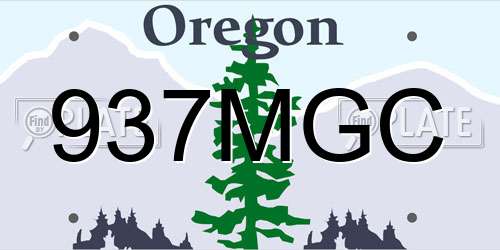937MGC Oregon License Plate
