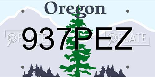 937PEZ Oregon License Plate