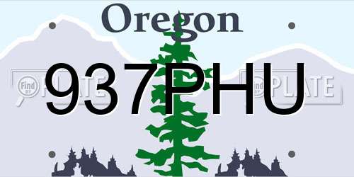 937PHU Oregon License Plate