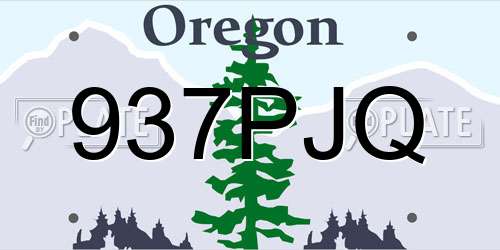 937PJQ Oregon License Plate