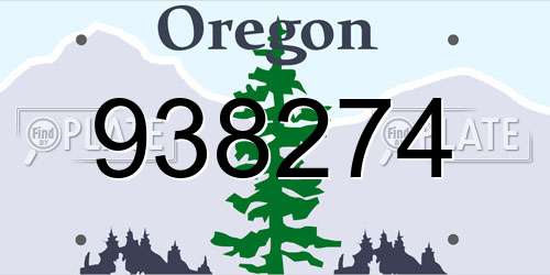 938274 Oregon License Plate