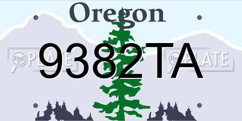 9382TA Oregon License Plate