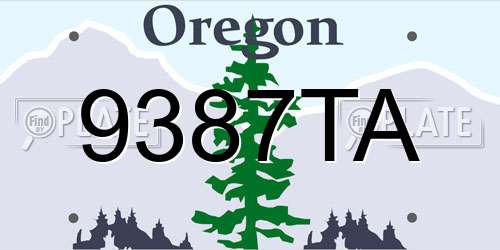9387TA Oregon License Plate