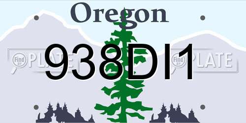 938DI1 Oregon License Plate